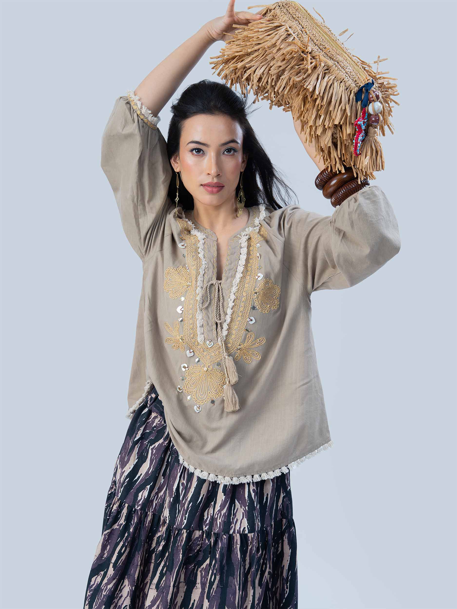 Athena Handloom Muslin Cotton Top
