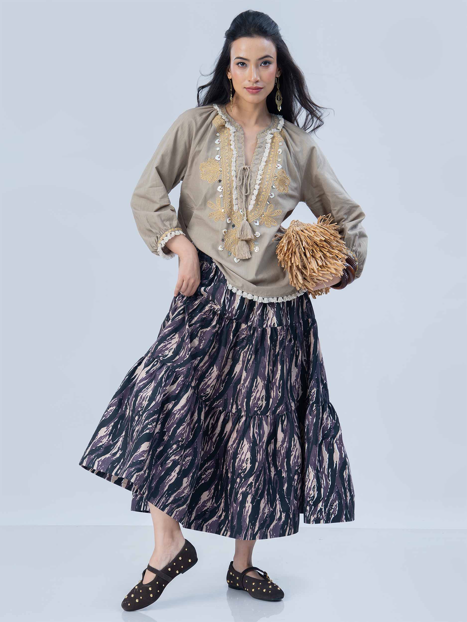 Athena Handloom Muslin Cotton Top