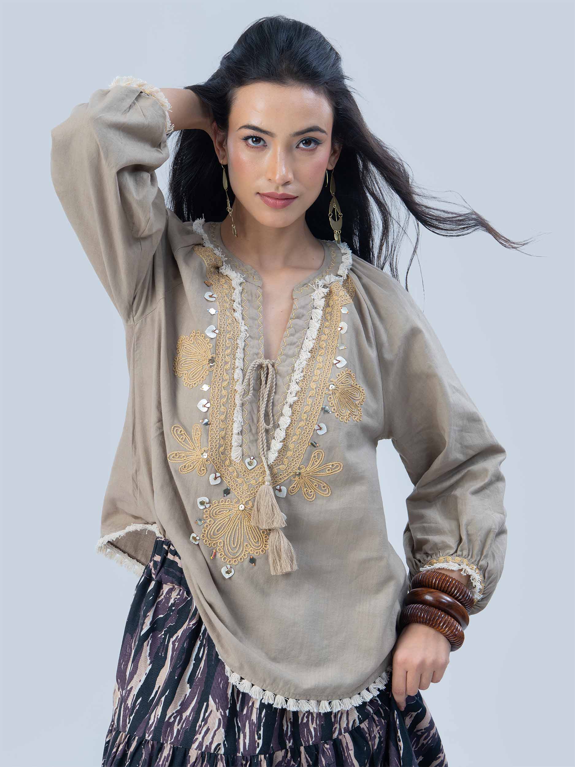Athena Handloom Muslin Cotton Top