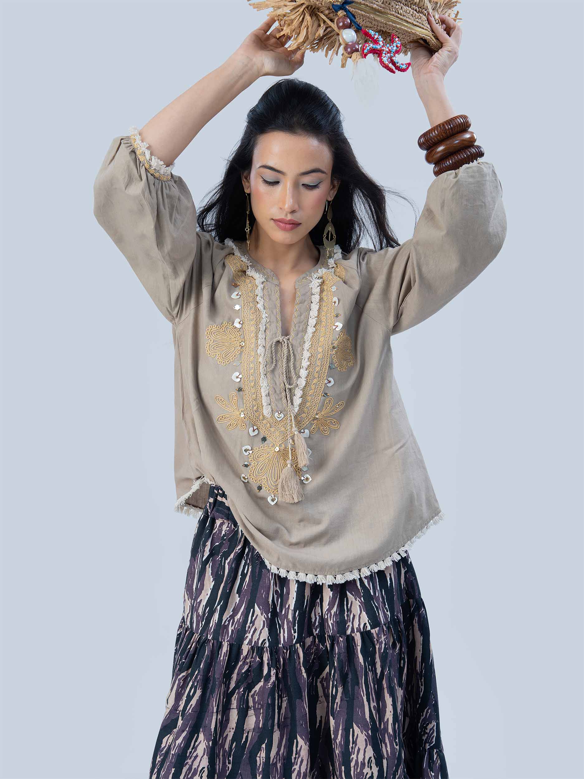 Athena Handloom Muslin Cotton Top