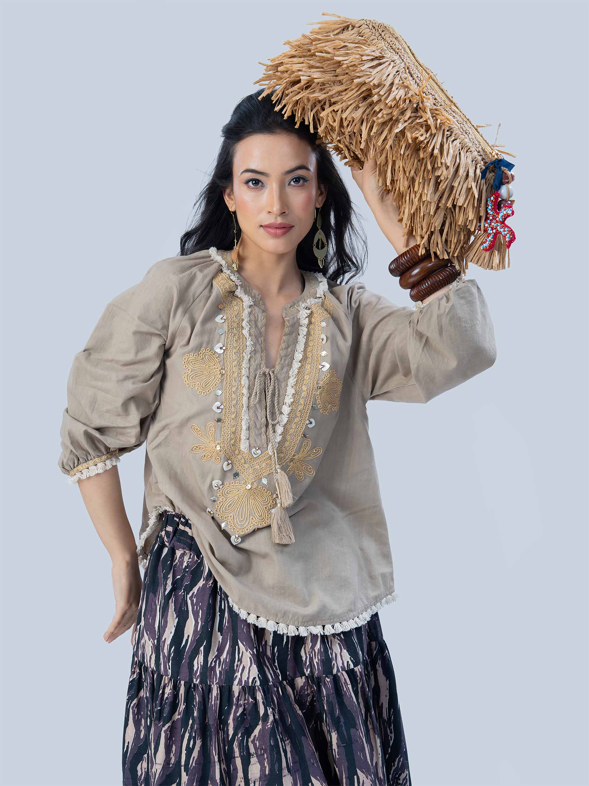 Athena Handloom Muslin Cotton Top
