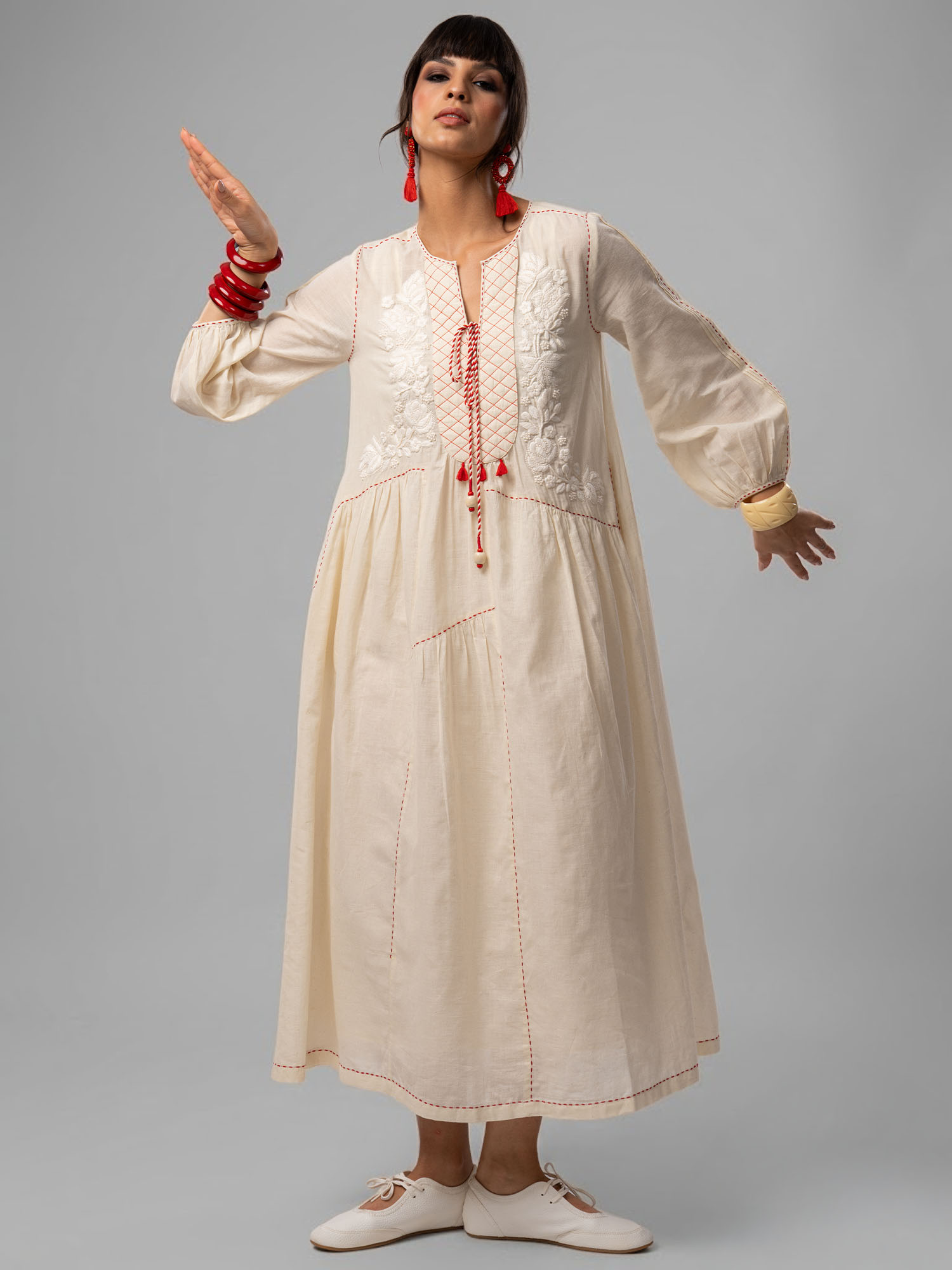 Bottega Hand Woven Muslin Cotton Dress