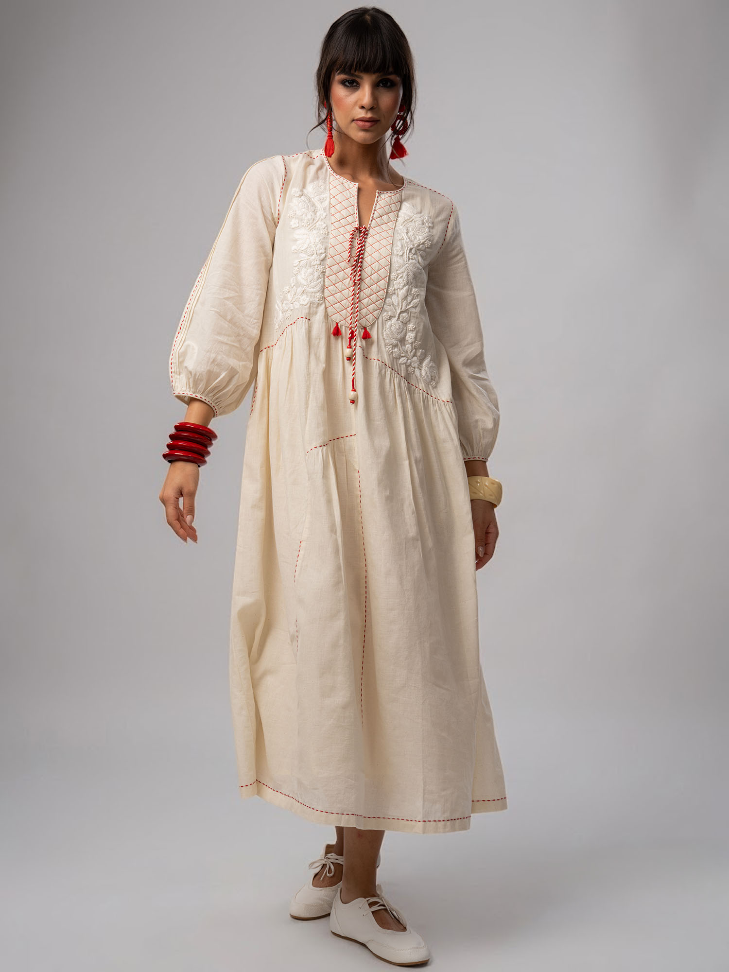Bottega Hand Woven Muslin Cotton Dress