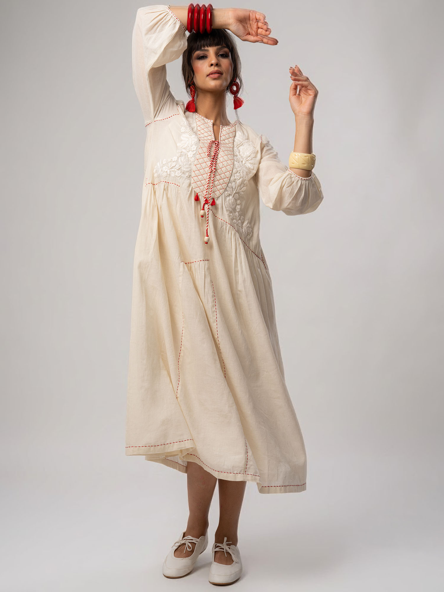 Bottega Hand Woven Muslin Cotton Dress