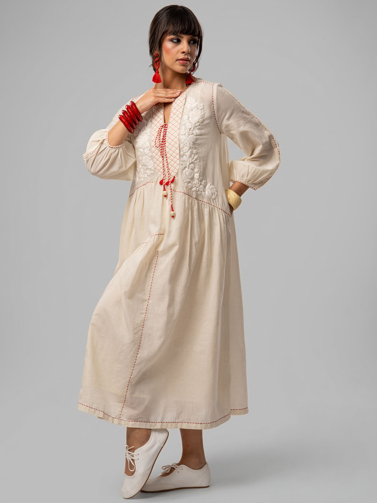 Bottega Hand Woven Muslin Cotton Dress