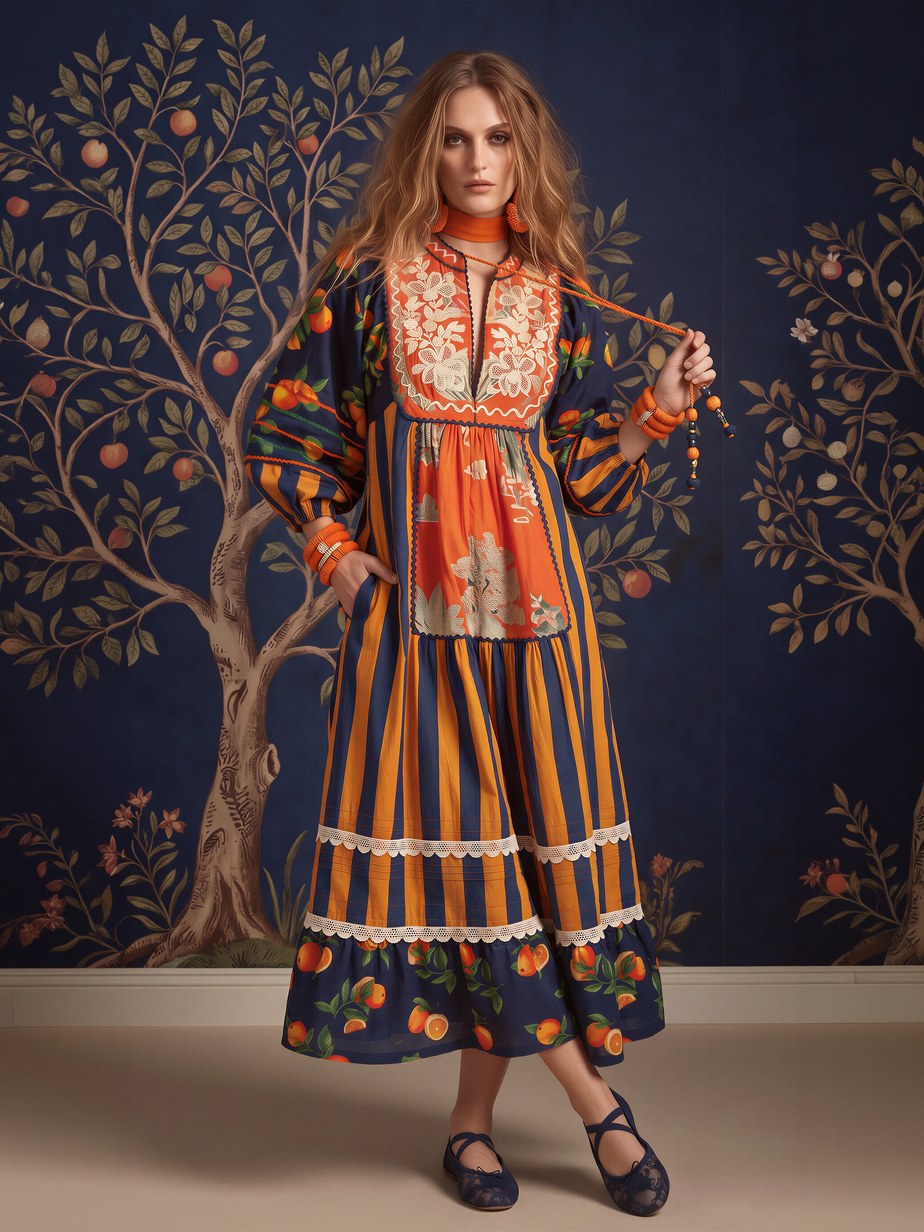 Jodhpur Mixed Print Cotton Dress
