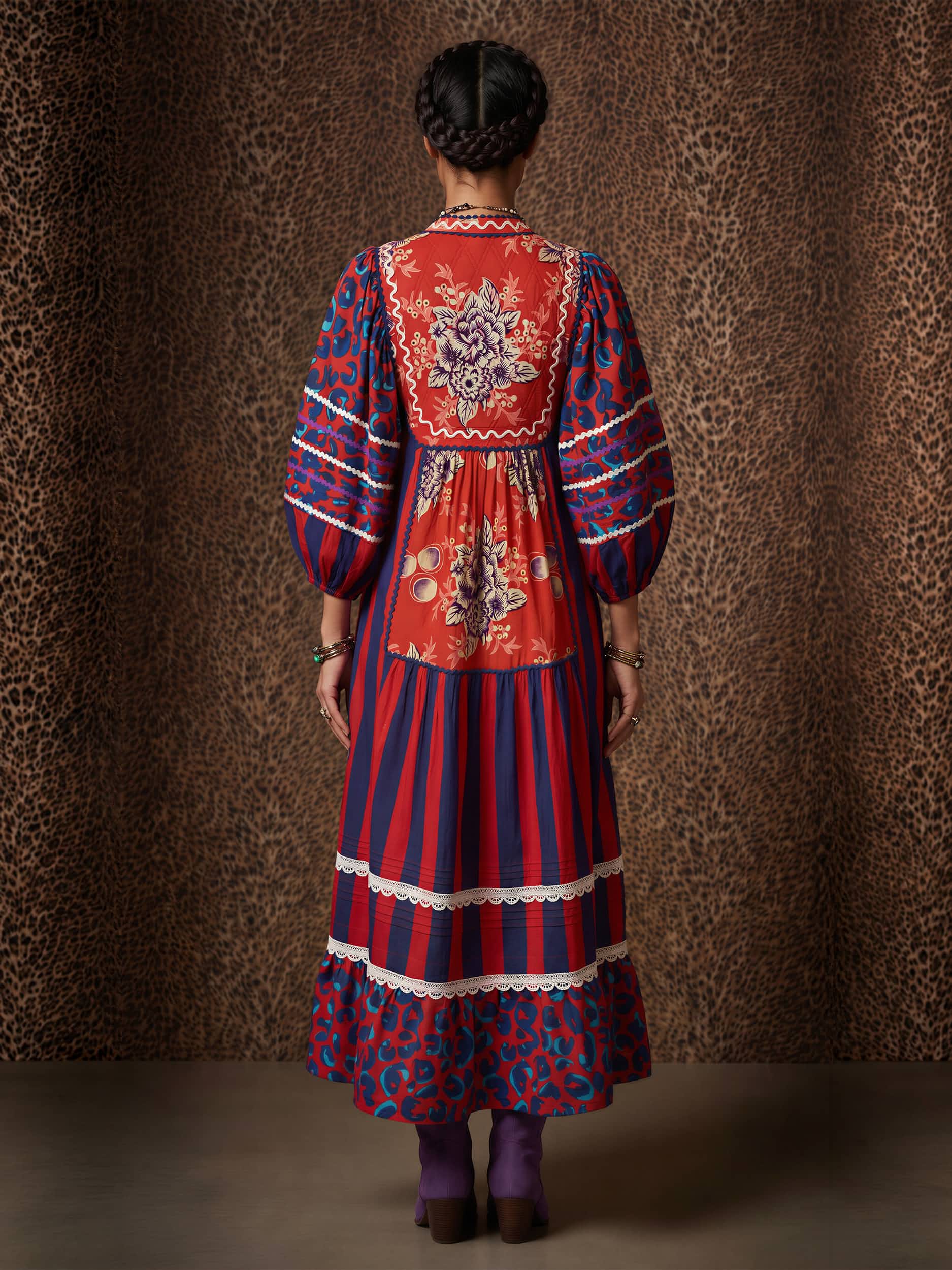 Jodhpur Mixed Print Cotton Dress