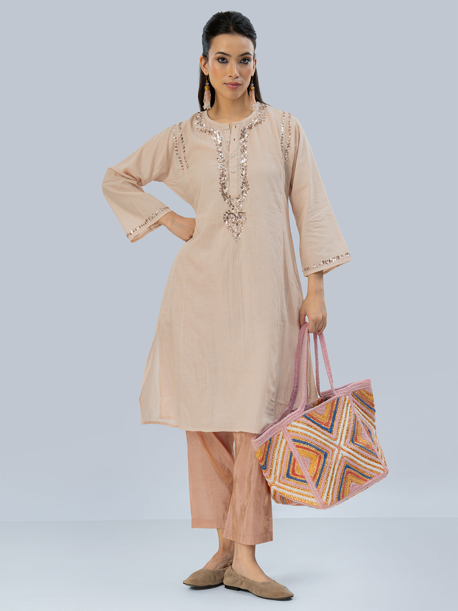 Khatoun Handwoven Muslin Cotton Long Kurta