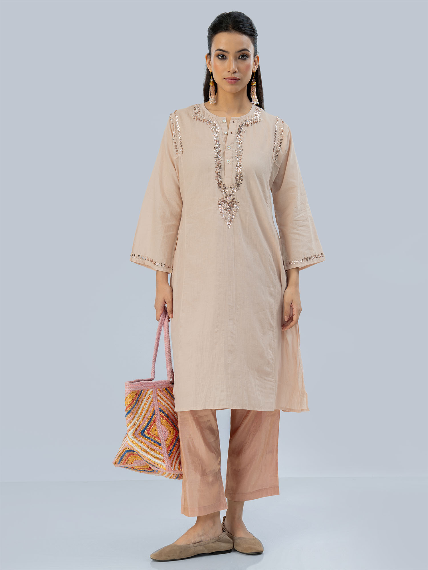 Khatoun Handwoven Muslin Cotton Long Kurta