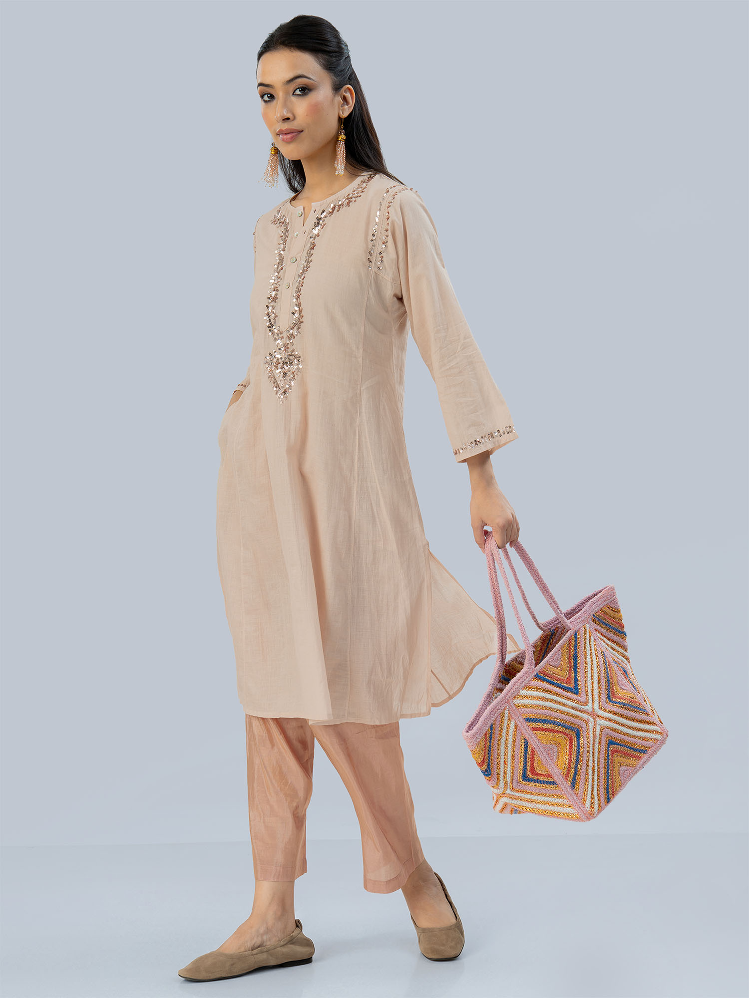 Khatoun Handwoven Muslin Cotton Long Kurta