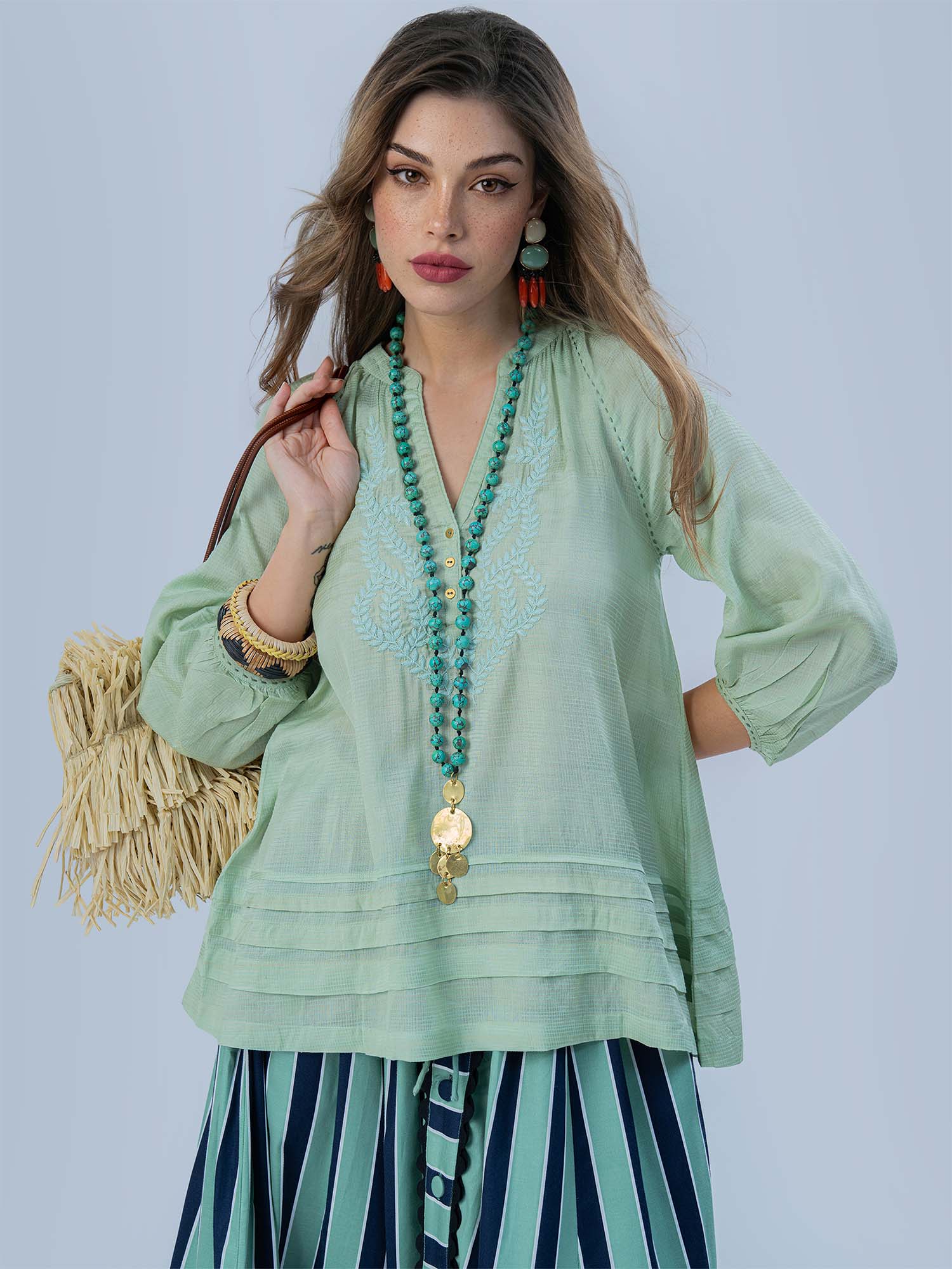 Liesse Patterned Silk Top