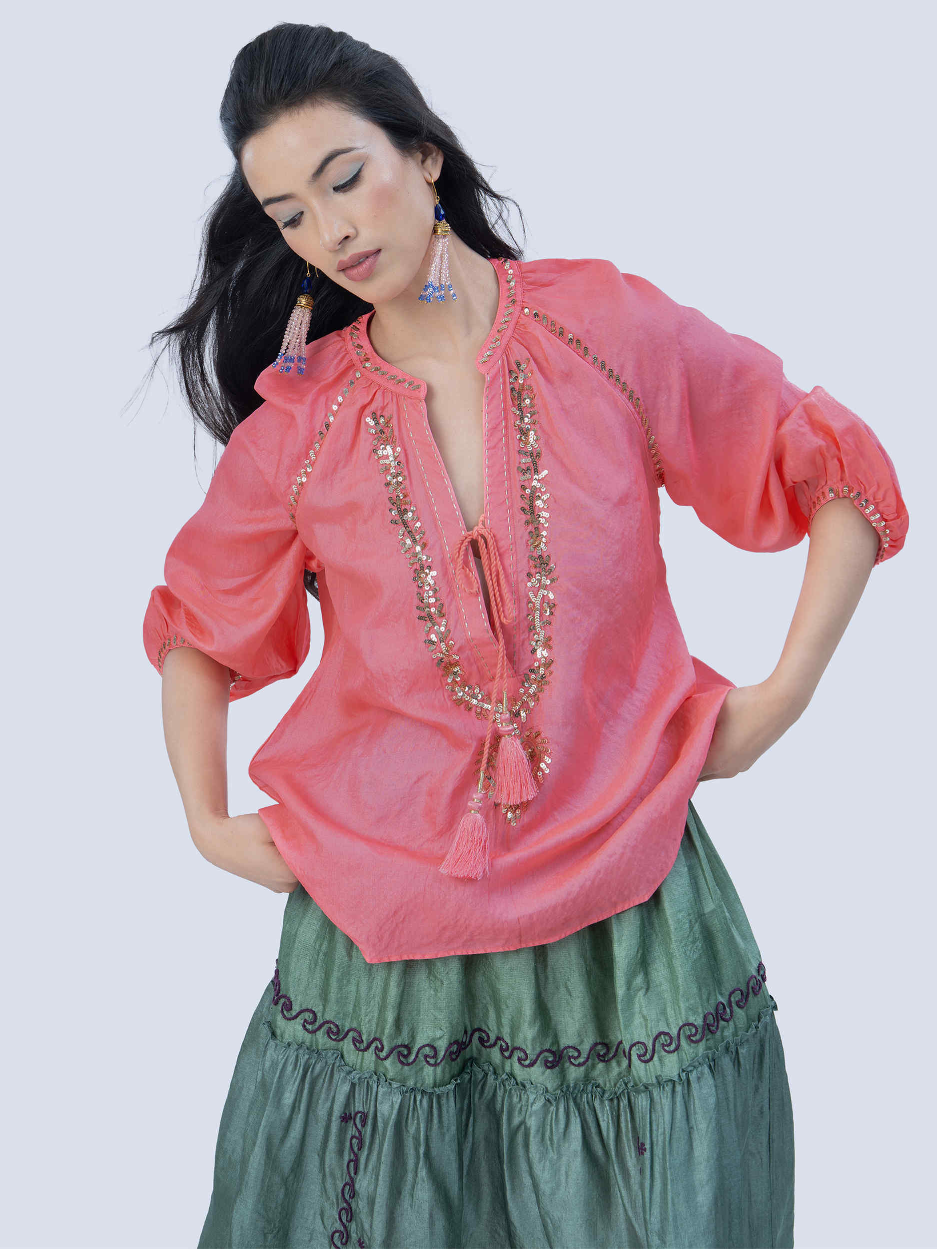 Lux Handloom Silk Top