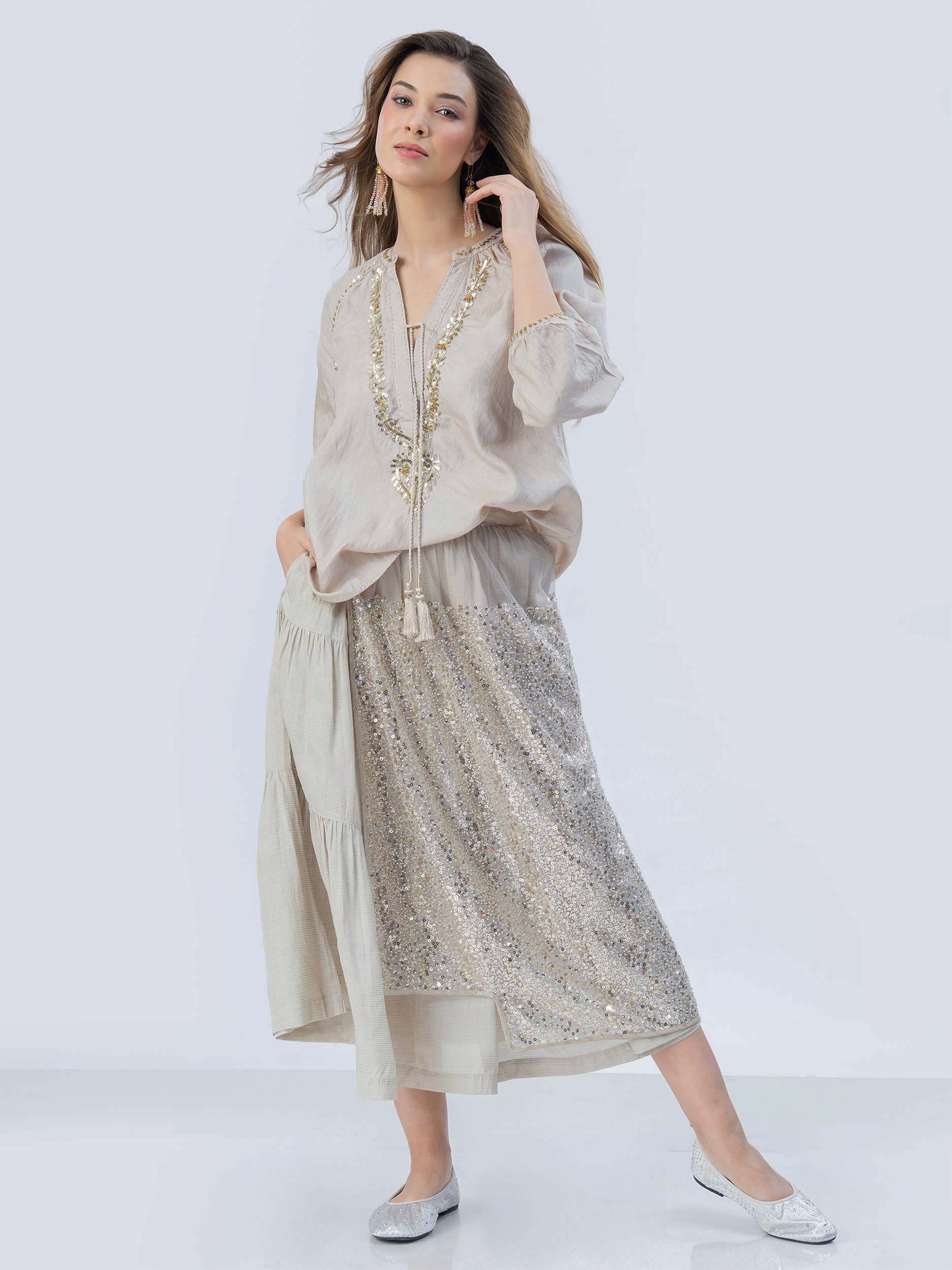 Lux Handloom Silk Top