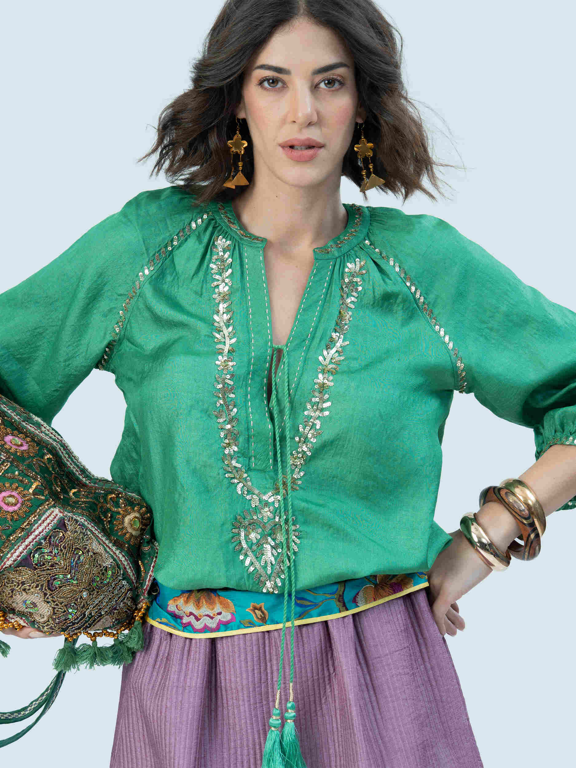 Lux Handloom Silk Top