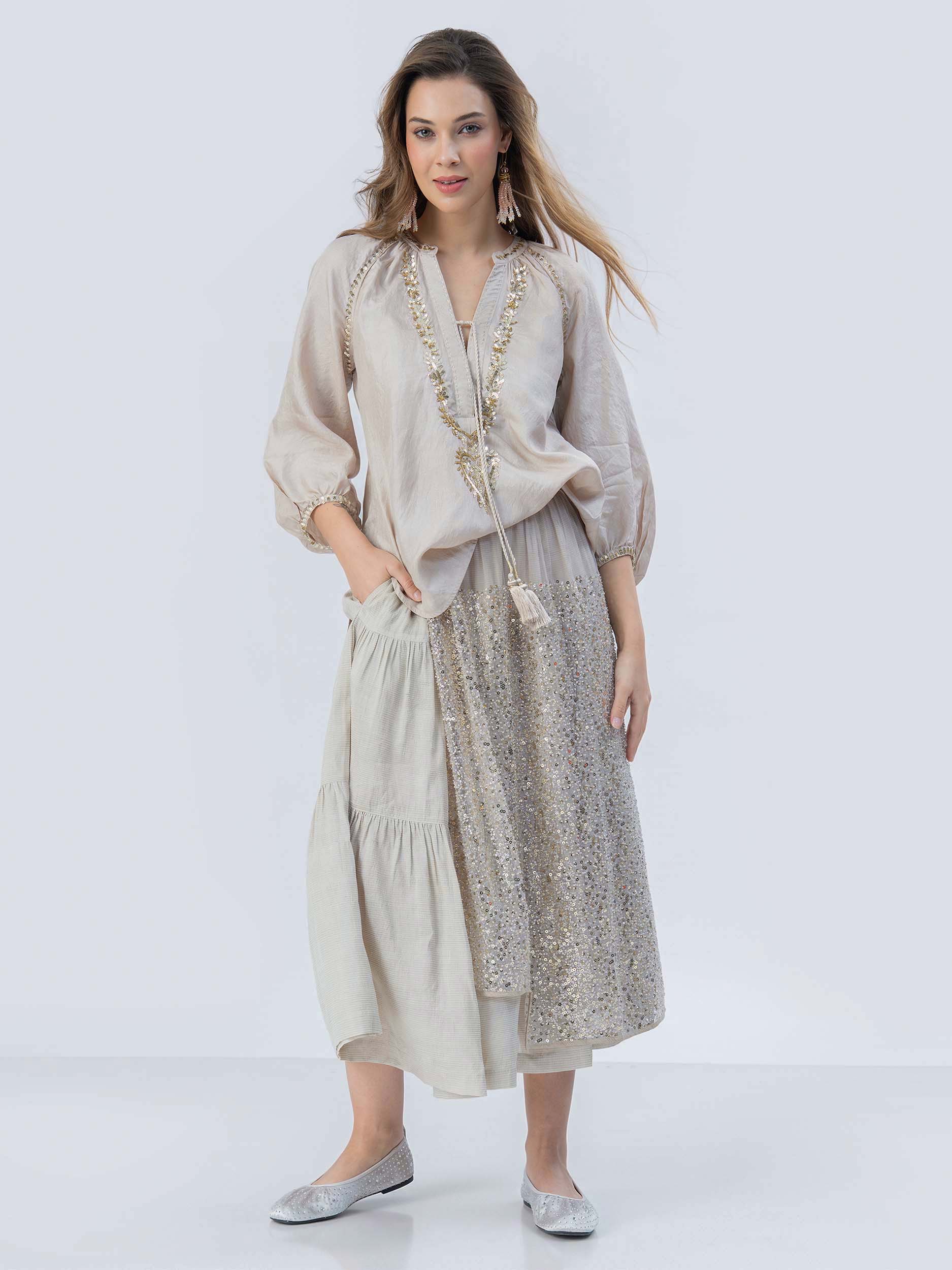 Lux Handloom Silk Top