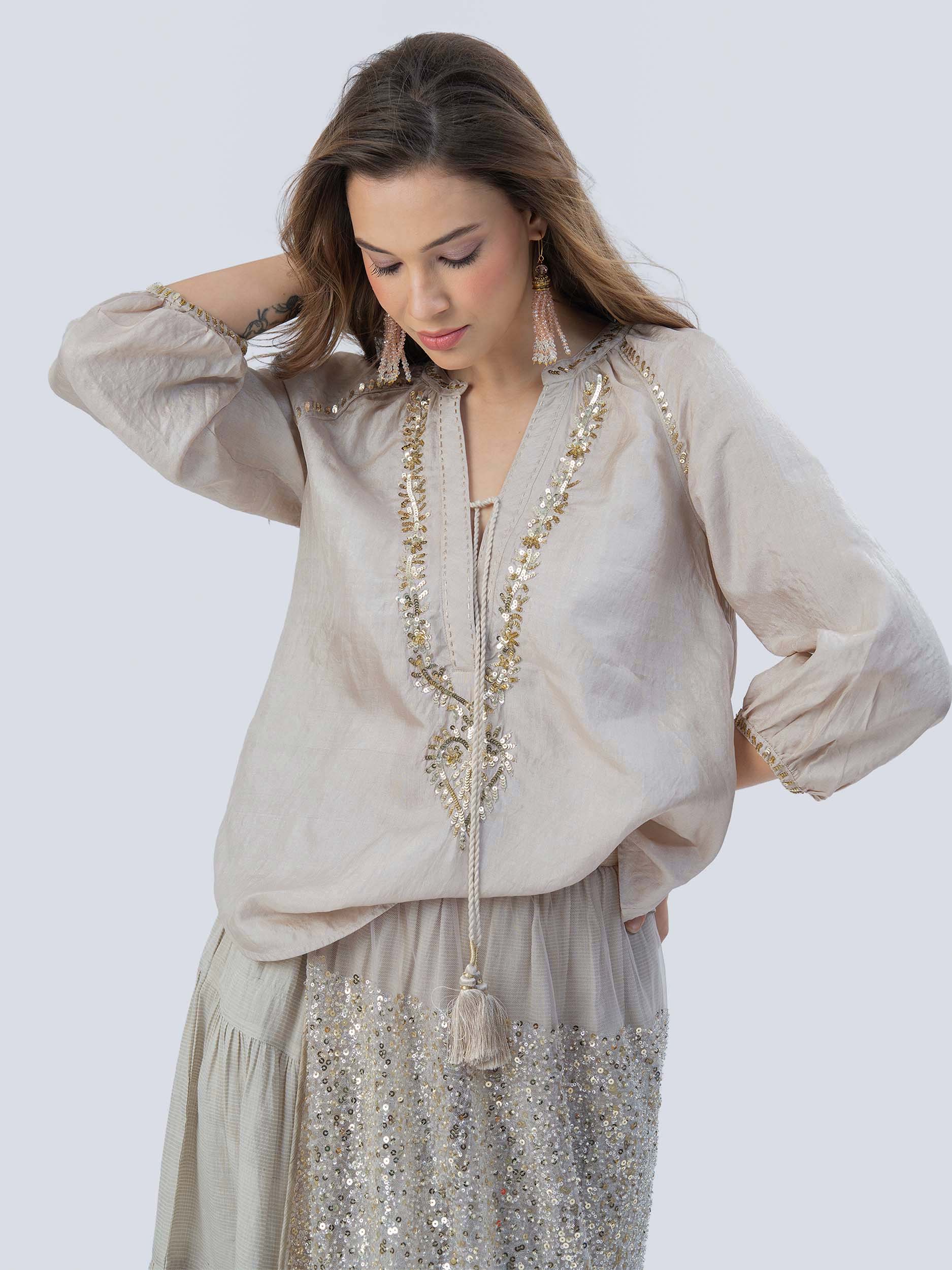 Lux Handloom Silk Top
