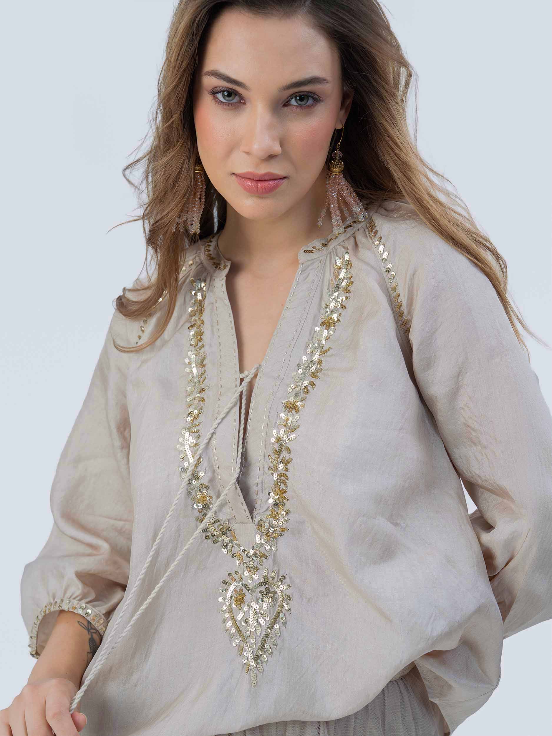 Lux Handloom Silk Top