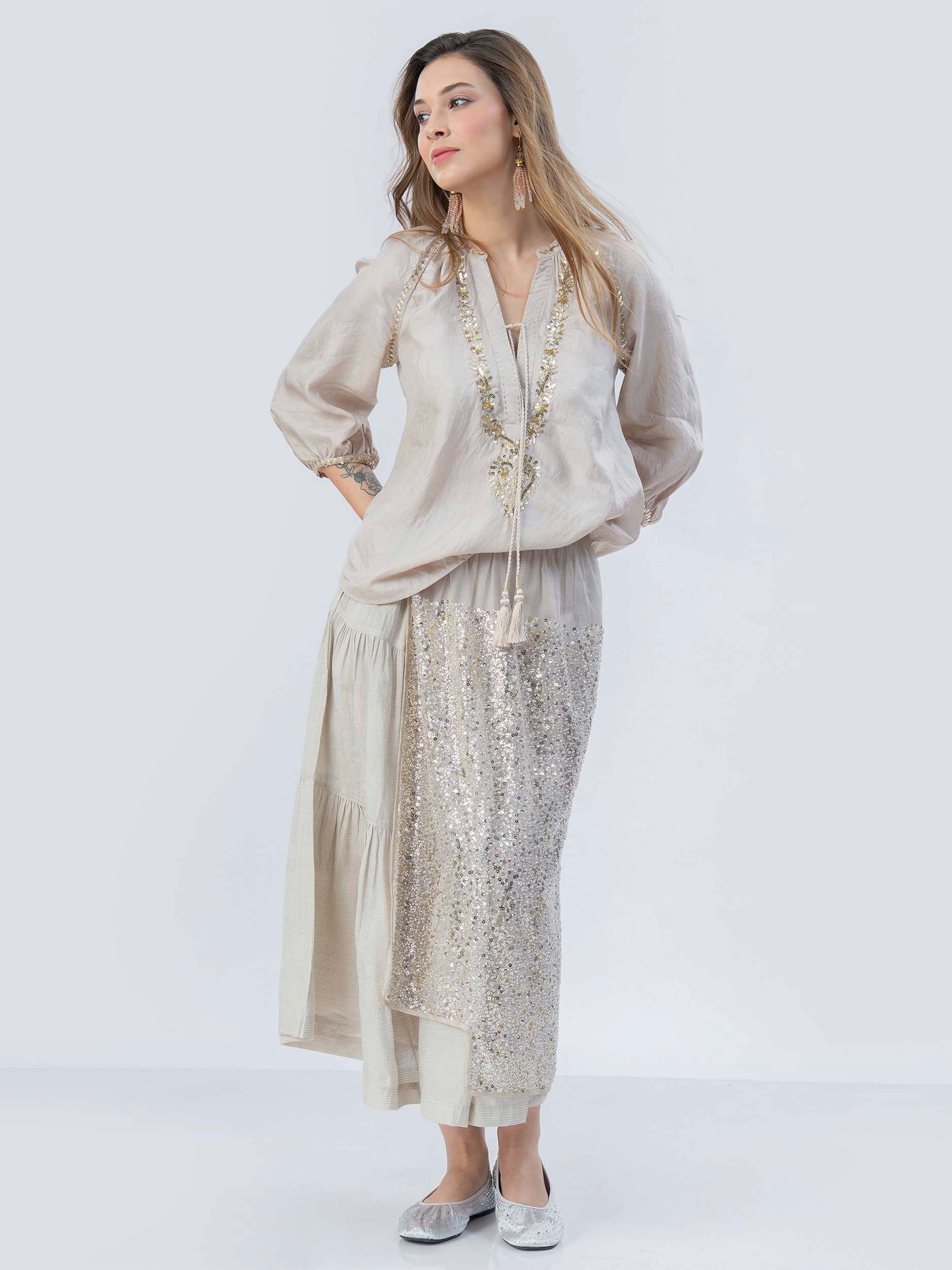 Lux Handloom Silk Top