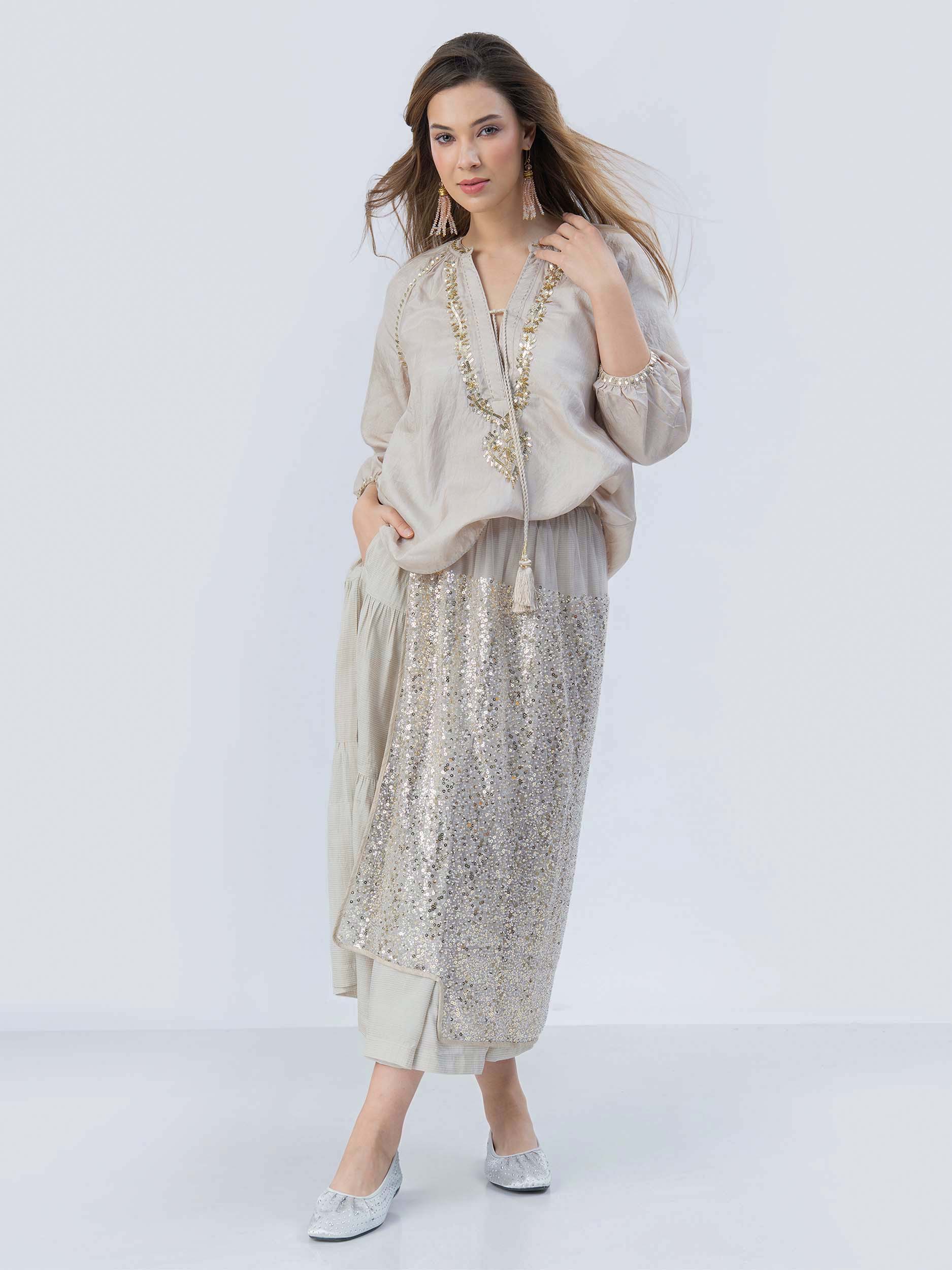 Lux Handloom Silk Top