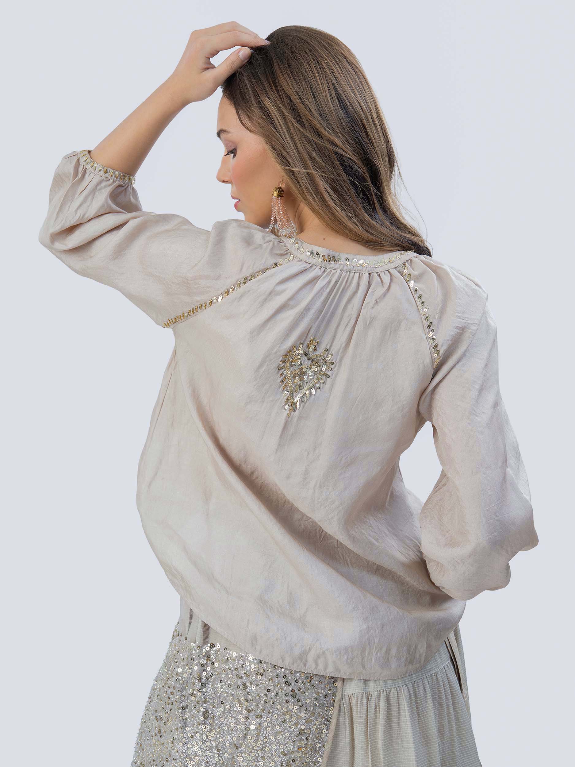 Lux Handloom Silk Top