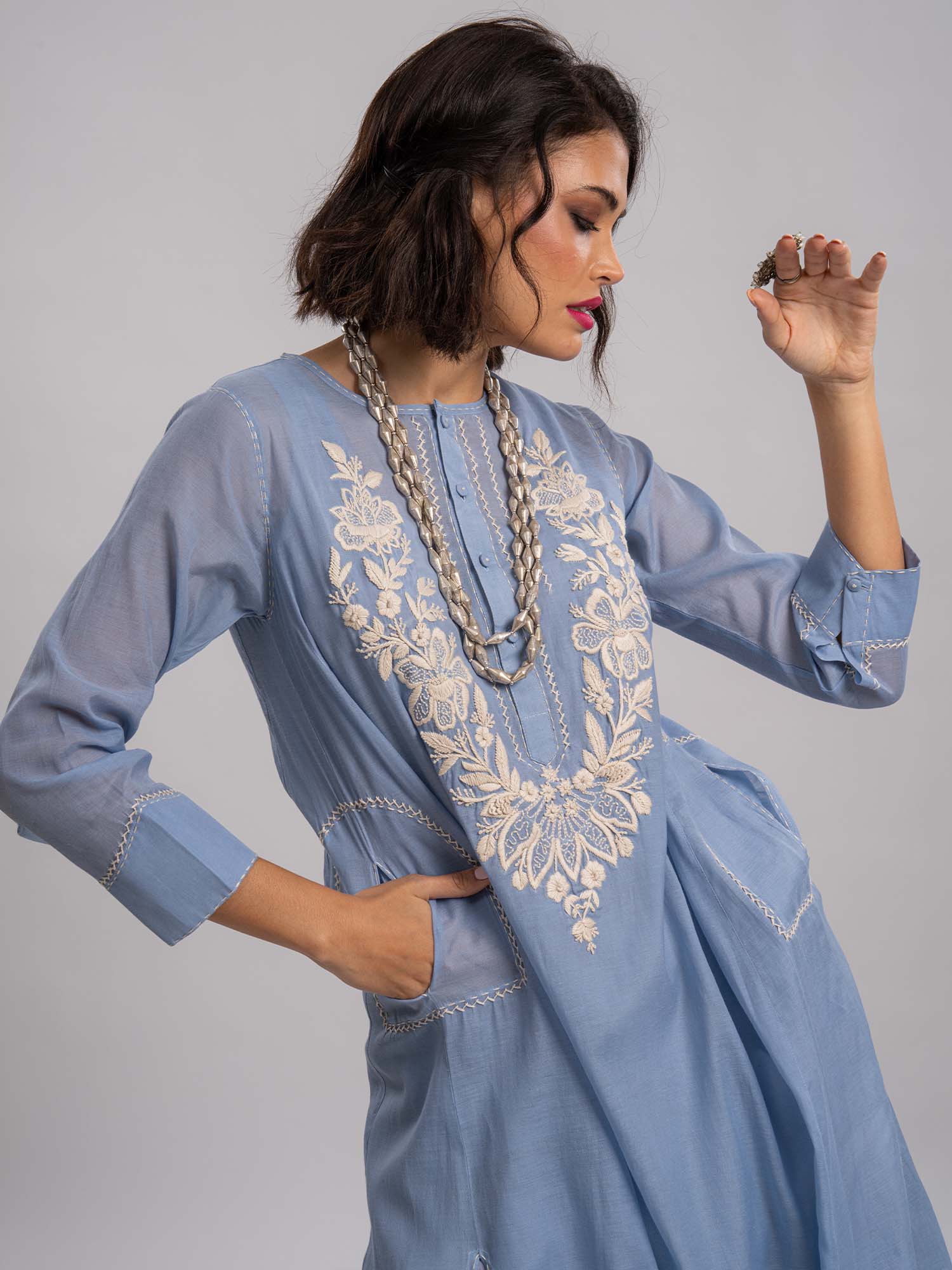 Mabrouk Handloom Cotton Silk Dress