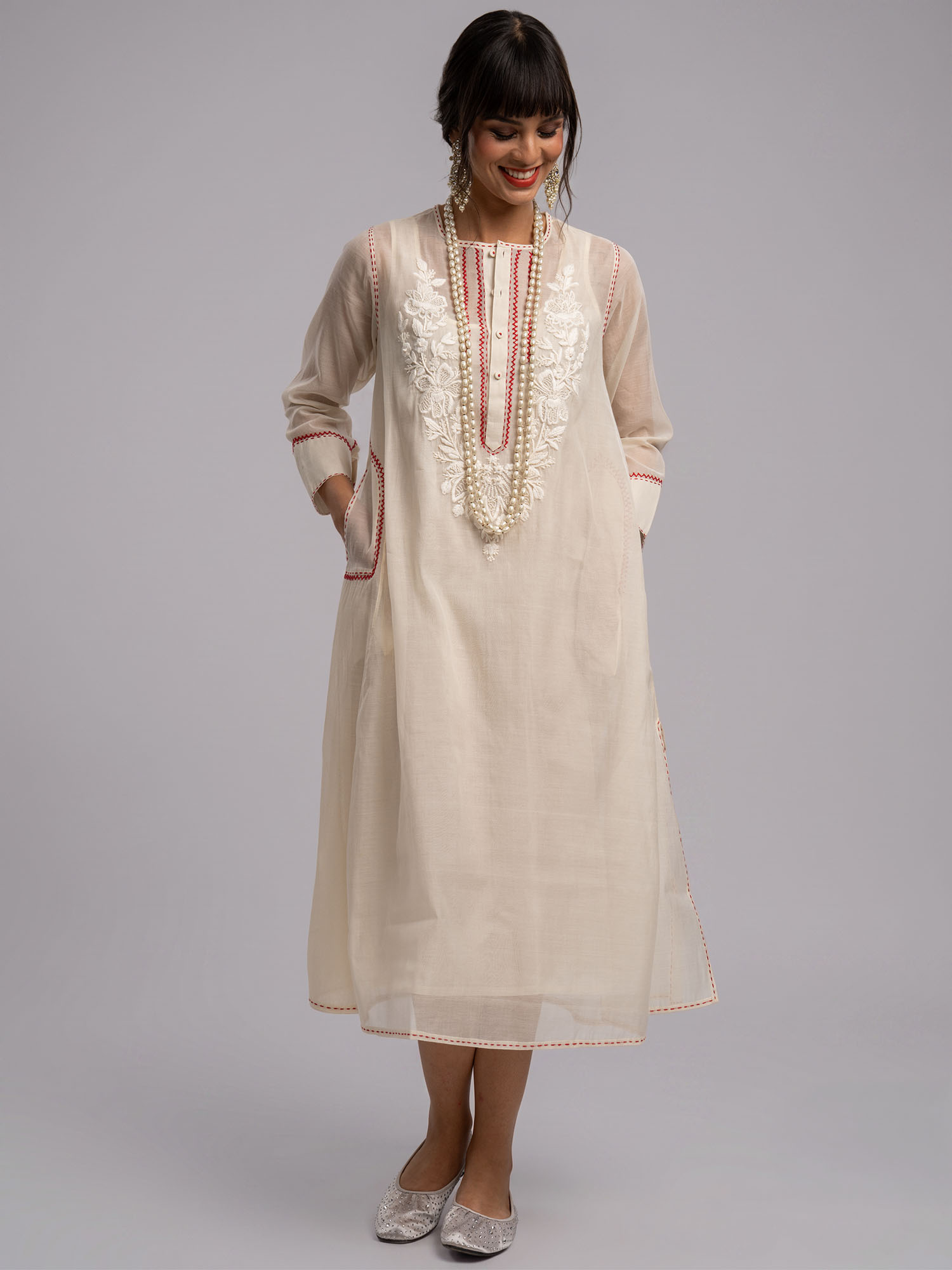 Mabrouk Handloom Cotton Silk Dress