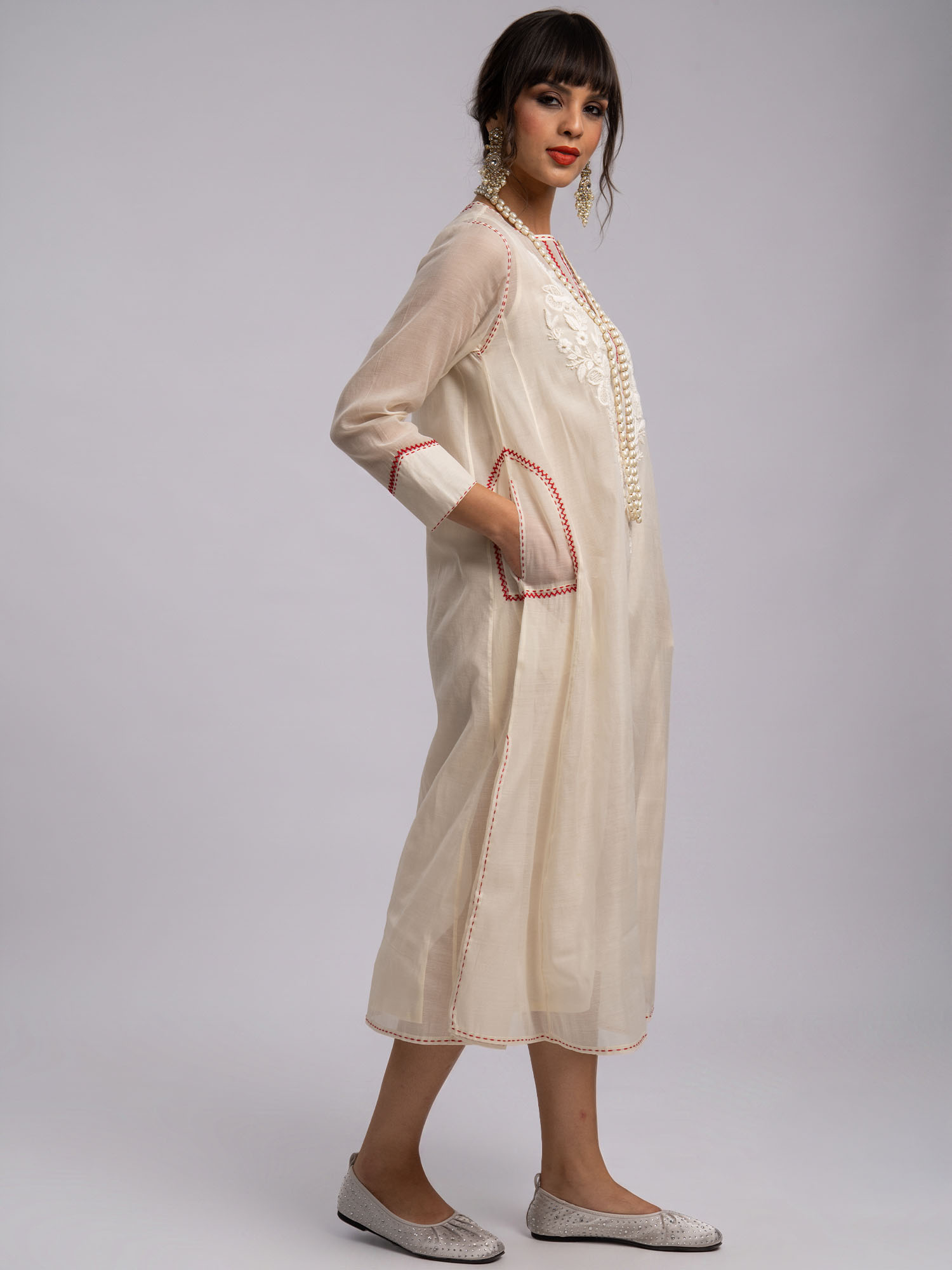 Mabrouk Handloom Cotton Silk Dress