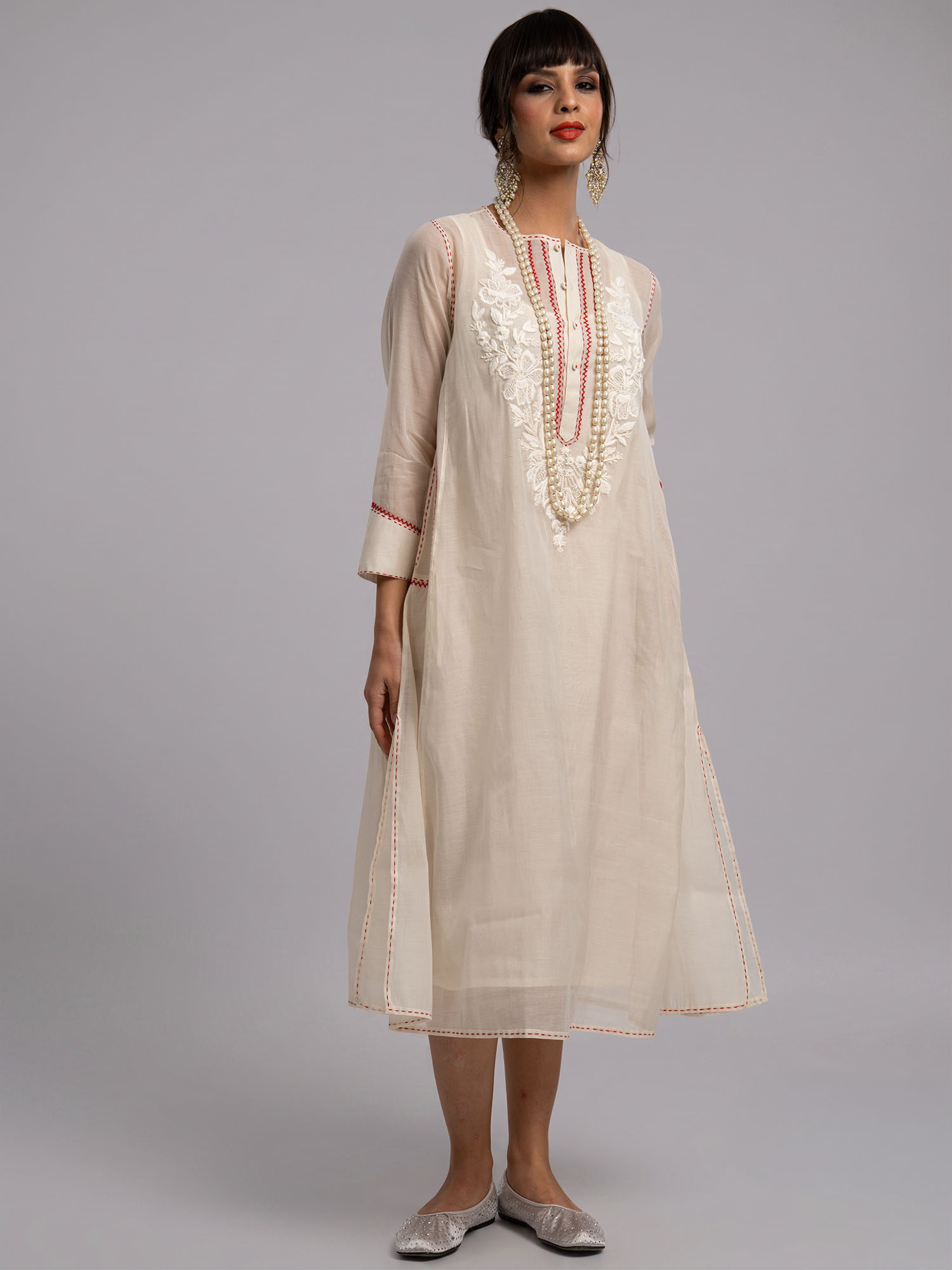 Mabrouk Handloom Cotton Silk Dress
