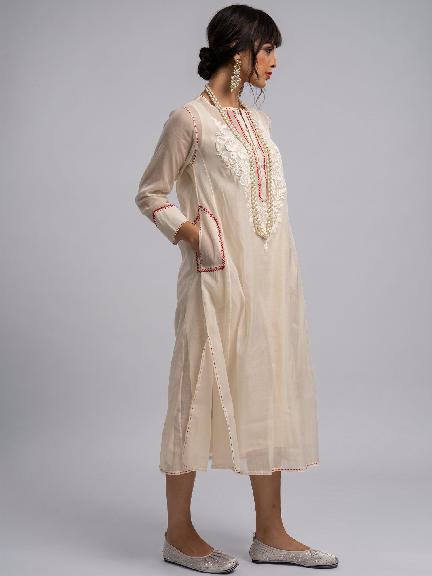 Mabrouk Handloom Cotton Silk Dress