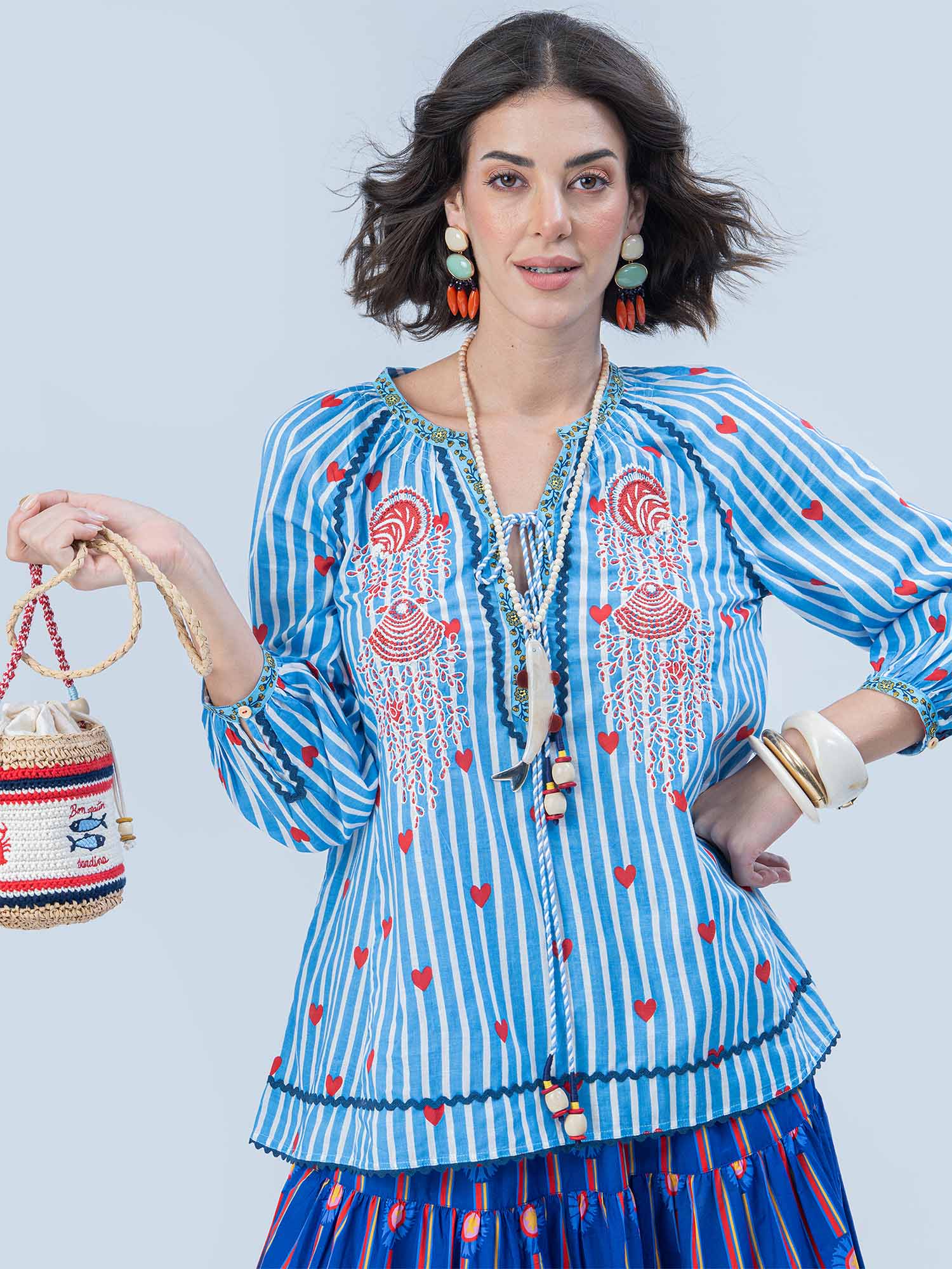 Ninfa Cotton Print Top