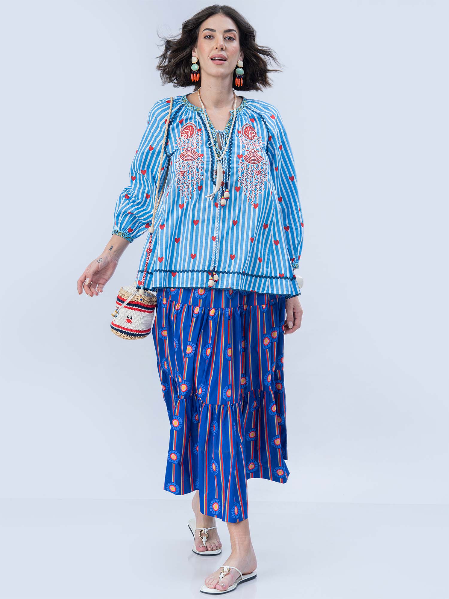 Ninfa Cotton Print Top