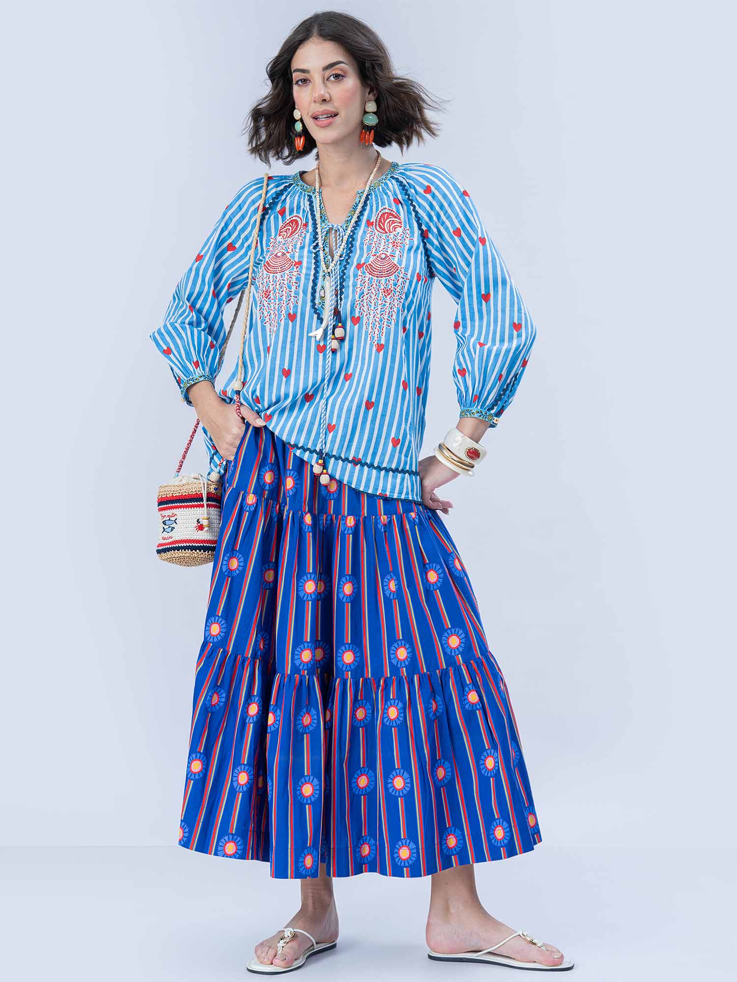Ninfa Cotton Print Top