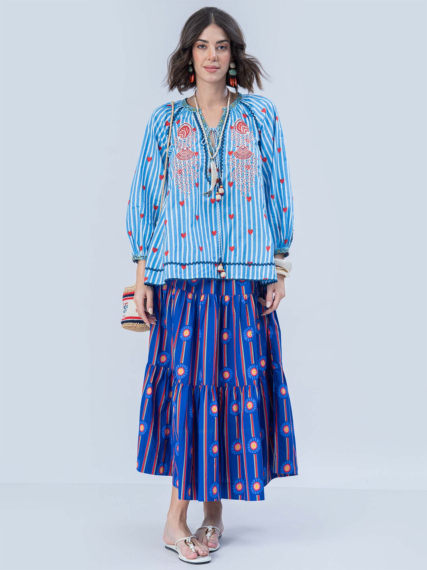 Ninfa Cotton Print Top