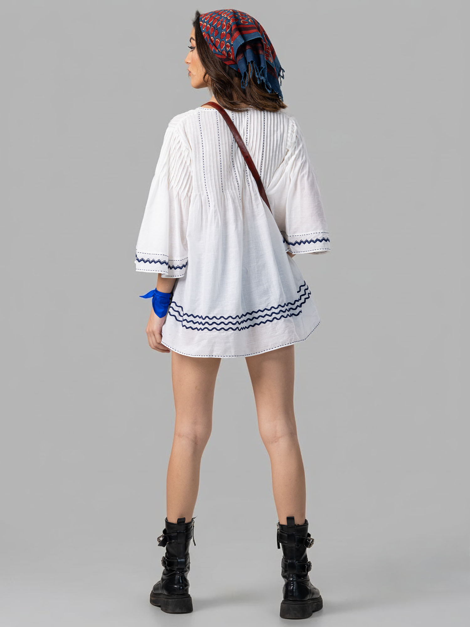 Samaki Handwoven Cotton Muslin Top 