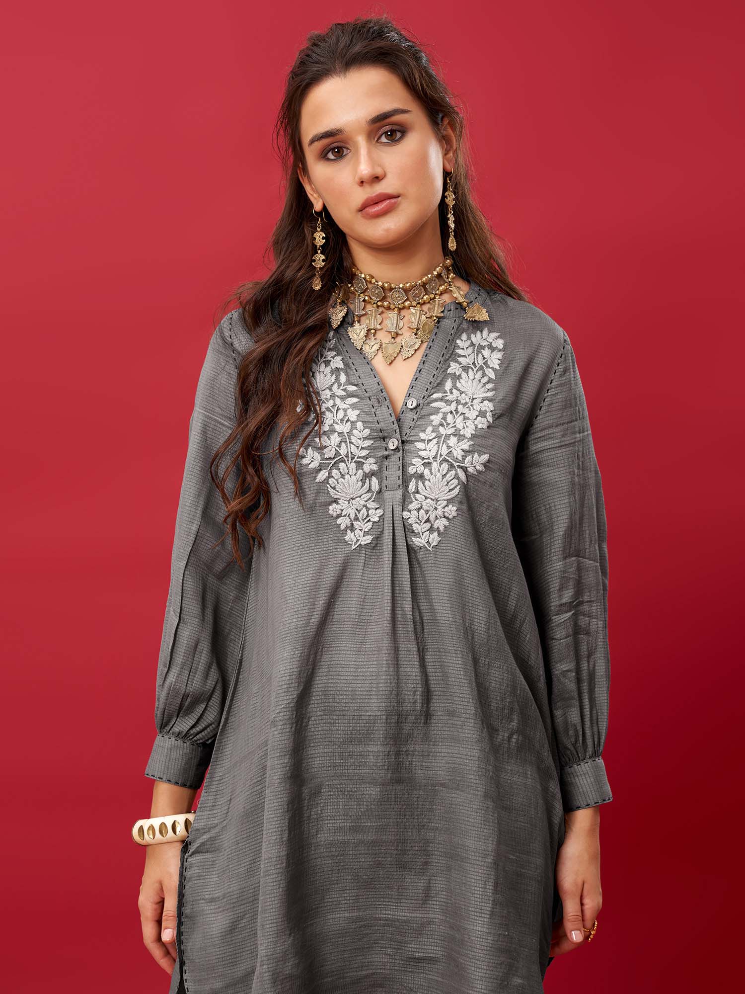 YUKO HANDLOOM SILK TWIN SET