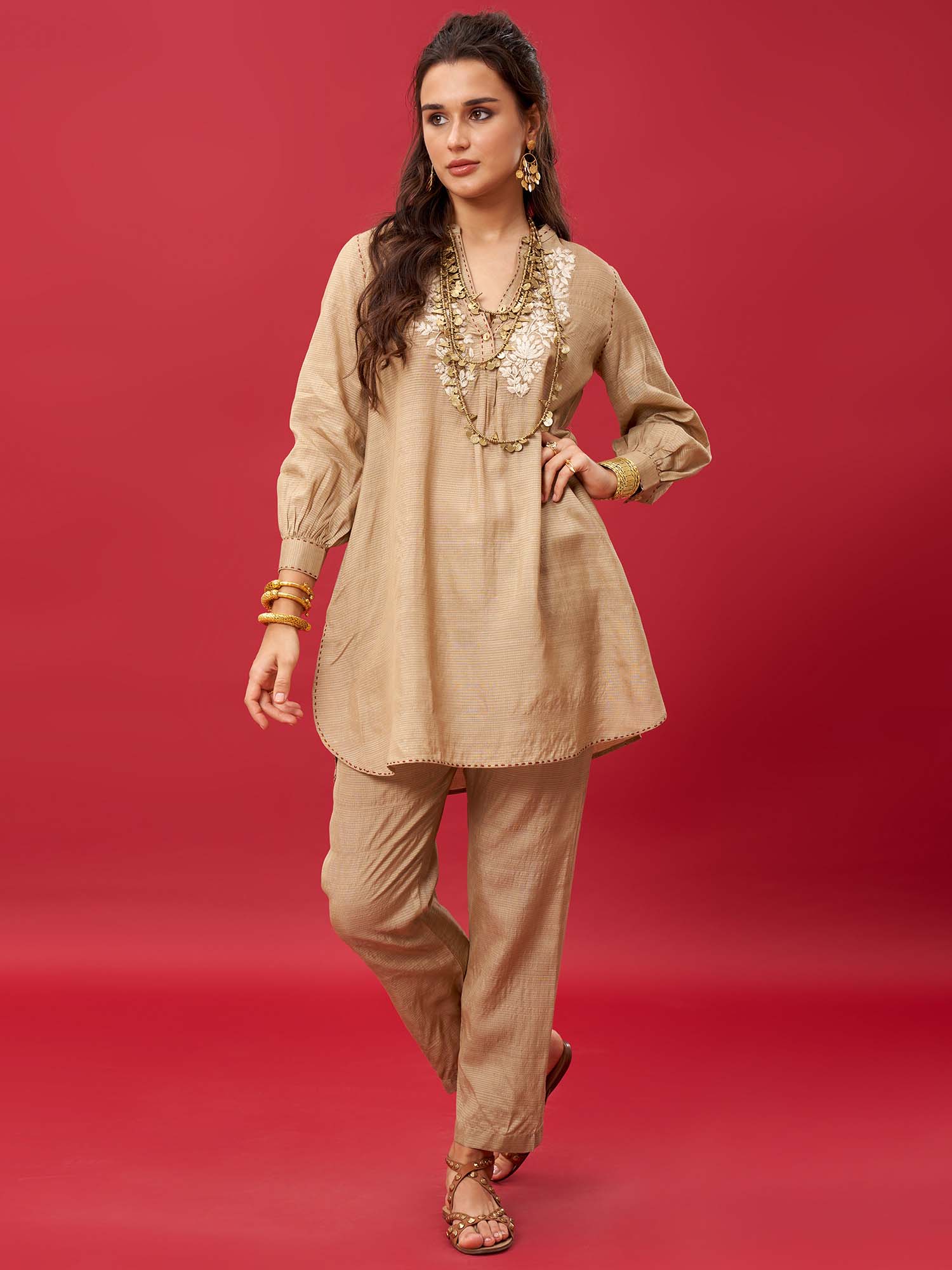 YUKO HANDLOOM SILK TWIN SET