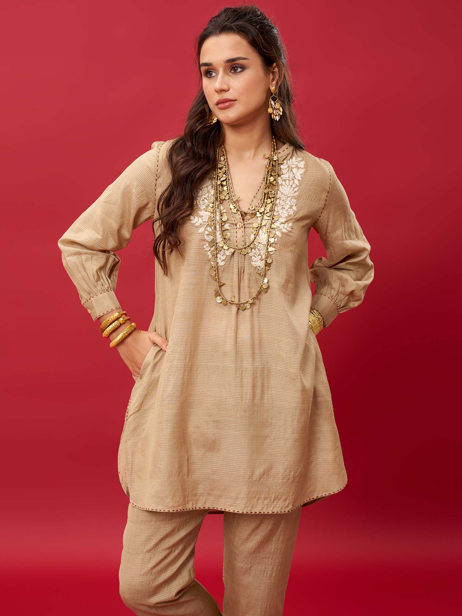 YUKO HANDLOOM SILK TWIN SET