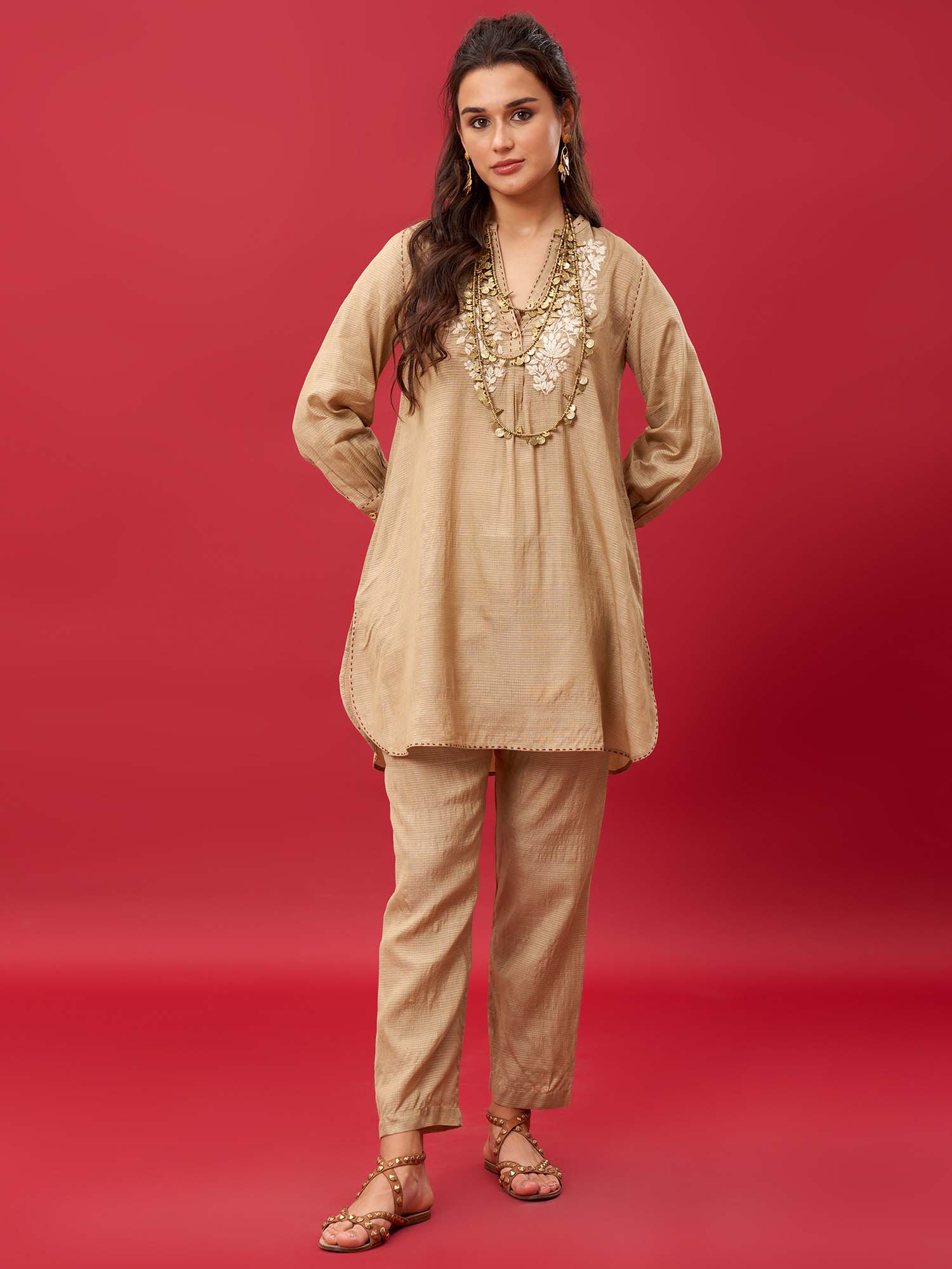 YUKO HANDLOOM SILK TWIN SET