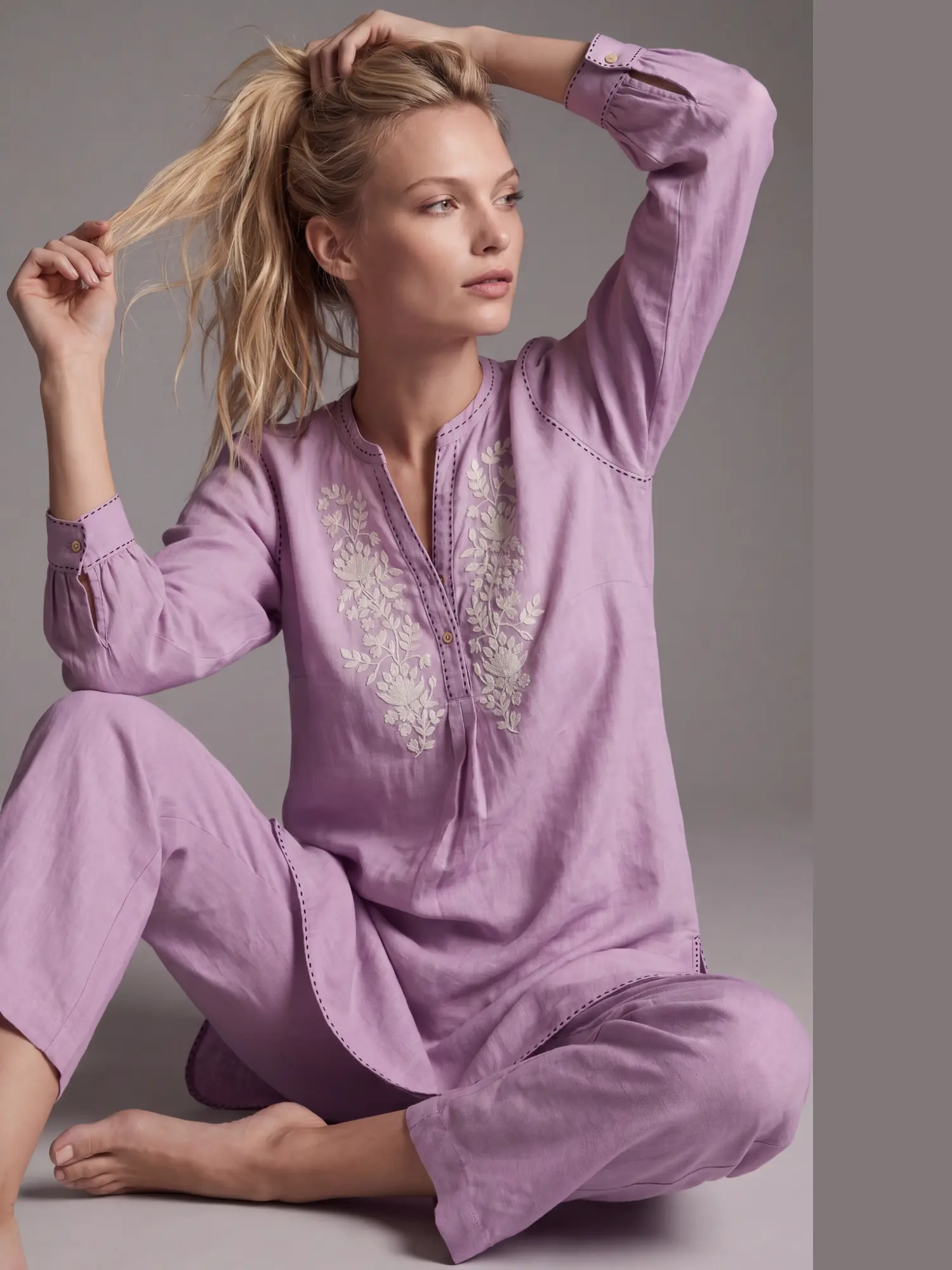 Yuko Handloom Silk Twin Set